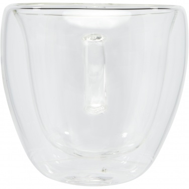 Logotrade business gifts photo of: Manti 2-piece 100 ml double-wall glass cup with bamboo coaster 