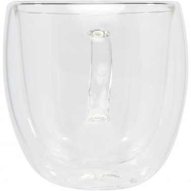 Logotrade advertising product image of: Manti 2-piece 250 ml double-wall glass cup with bamboo coaster 