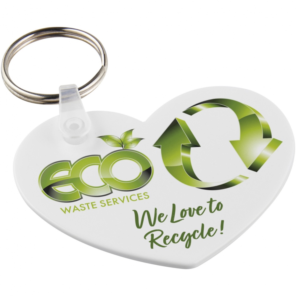 Logotrade promotional merchandise image of: Tait heart-shaped recycled keychain