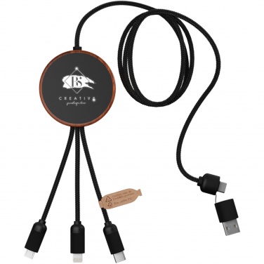 Logo trade corporate gifts picture of: SCX.design C40 5-in-1 rPET light-up logo charging cable and 10W charging pad