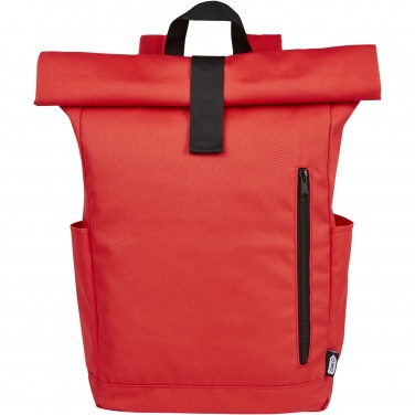 Logotrade promotional merchandise picture of: Byron 15.6" GRS RPET roll-top backpack 18L