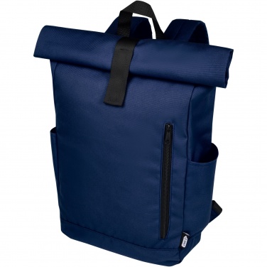 Logo trade promotional gift photo of: Byron 15.6" GRS RPET roll-top backpack 18L