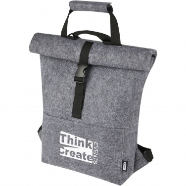 Logotrade promotional giveaway image of: Felta GRS recycled felt roll-top bike bag 13L