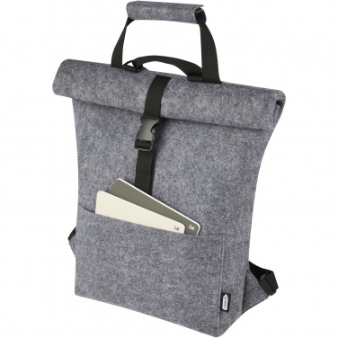 Logotrade promotional item picture of: Felta GRS recycled felt roll-top bike bag 13L