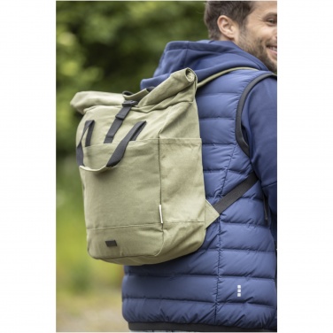 Logotrade promotional gift picture of: Joey 15” GRS recycled canvas rolltop laptop backpack 15L