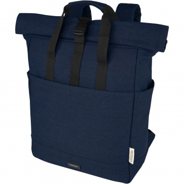Logo trade promotional giveaways image of: Joey 15” GRS recycled canvas rolltop laptop backpack 15L