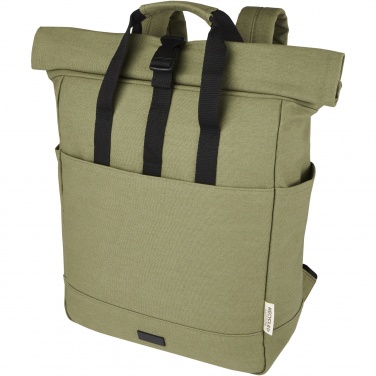Logo trade promotional products image of: Joey 15” GRS recycled canvas rolltop laptop backpack 15L
