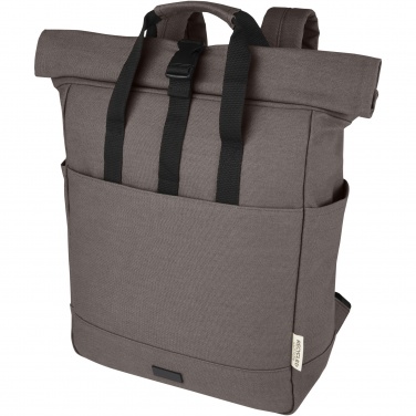 Logotrade corporate gift image of: Joey 15” GRS recycled canvas rolltop laptop backpack 15L