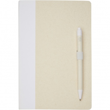 Logotrade advertising product image of: Dairy Dream A5 size reference recycled milk cartons notebook and ballpoint pen set