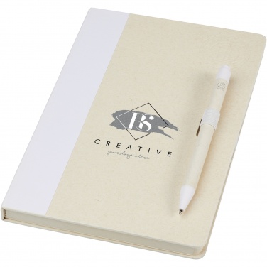 Logotrade promotional giveaway picture of: Dairy Dream A5 size reference recycled milk cartons notebook and ballpoint pen set