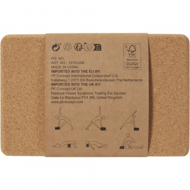 Logo trade corporate gifts image of: Trikona cork yoga brick