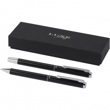 Logotrade corporate gift image of: Lucetto recycled aluminium ballpoint and rollerball pen gift set