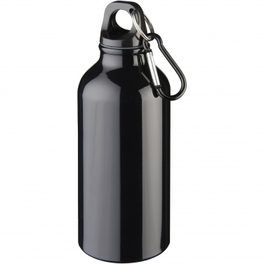 Logotrade promotional item picture of: Oregon 400 ml RCS certified recycled aluminium water bottle with carabiner