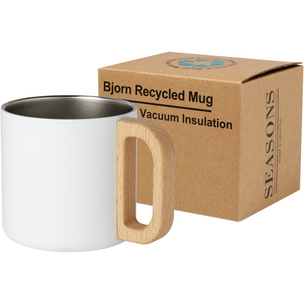 Logo trade promotional merchandise picture of: Bjorn 360 ml RCS certified recycled stainless steel mug with copper vacuum insulation