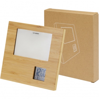 Logotrade corporate gift image of: Sasa bamboo photo frame with thermometer