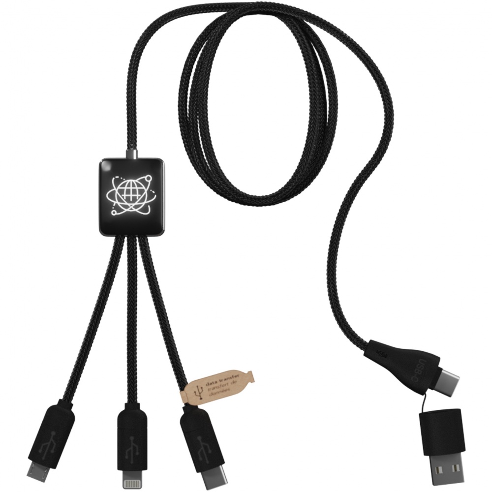 Logo trade advertising products image of: SCX.design C45 5-in-1 rPET charging cable with data transfer