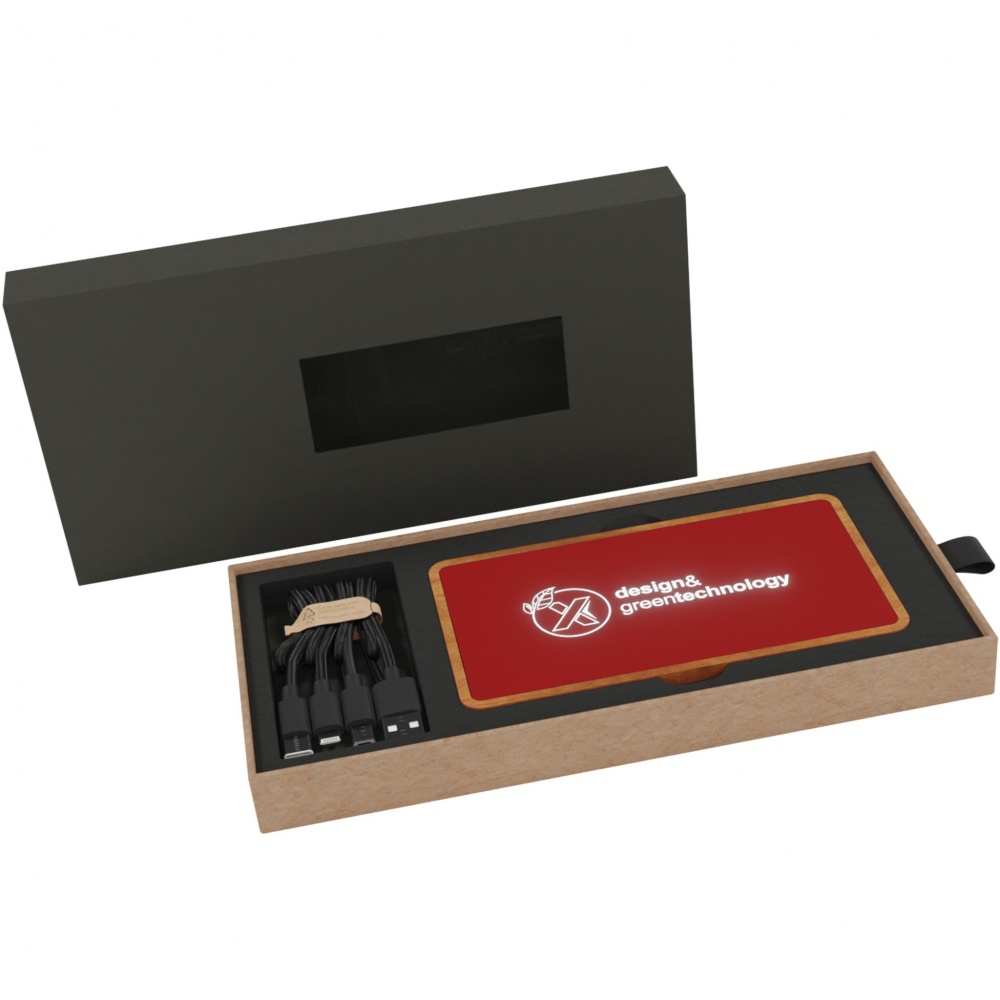 Logo trade promotional merchandise picture of: SCX.design P36 5000 mAh light-up wireless power bank