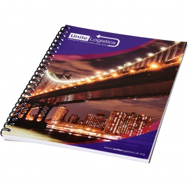 Logo trade promotional merchandise photo of: Desk-Mate® A5 spiral notebook with printed back cover