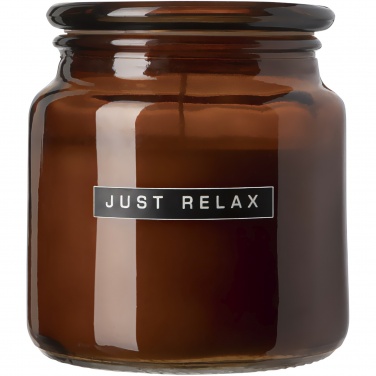Logo trade promotional gifts image of: Wellmark Let's Get Cozy 650 g scented candle - cedar wood fragrance
