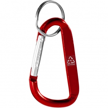 Logo trade promotional merchandise photo of: Timor RCS recycled aluminium carabiner keychain