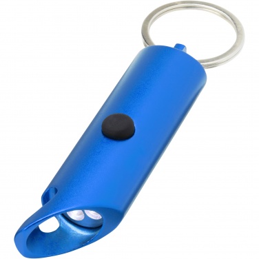 Logotrade promotional products photo of: Flare RCS recycled aluminium IPX LED light and bottle opener with keychain