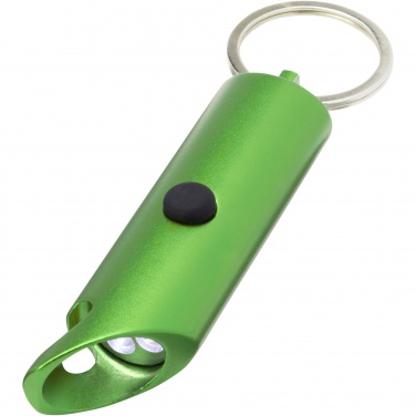 Logo trade promotional gifts image of: Flare RCS recycled aluminium IPX LED light and bottle opener with keychain