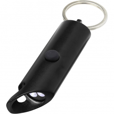 Logo trade promotional gifts image of: Flare RCS recycled aluminium IPX LED light and bottle opener with keychain