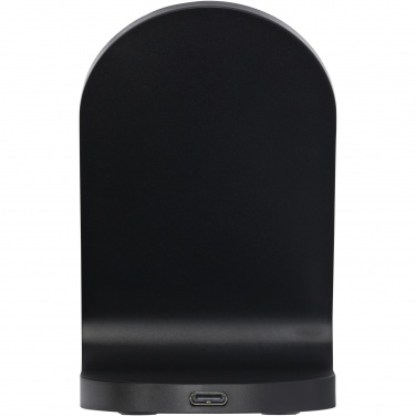 Logo trade advertising product photo of: Loop 15W dual coil RCS recycled plastic wireless charging stand