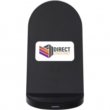 Logo trade promotional products picture of: Loop 15W dual coil RCS recycled plastic wireless charging stand