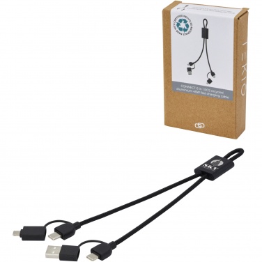 Logotrade promotional gift image of: Connect 6-in-1 RCS recycled aluminium 45W quick charge & data transfer cable