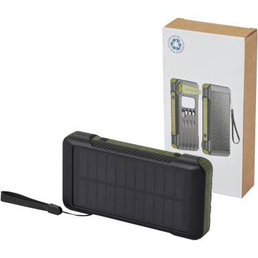 Logotrade advertising products photo of: Soldy 10.000 mAh RCS recycled plastic solar dynamo power bank 