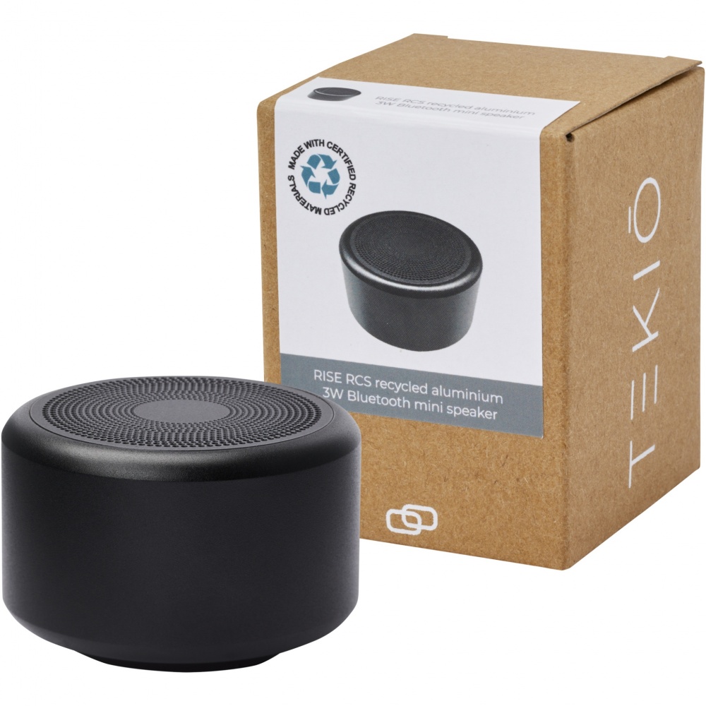 Logo trade promotional product photo of: Rise 3W RCS recycled aluminium Bluetooth® mini speaker 