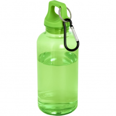 Logo trade promotional products image of: Oregon 400 ml RCS certified recycled plastic water bottle with carabiner