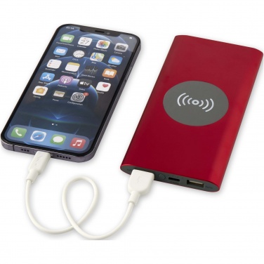 Logo trade promotional gifts picture of: Juice 8000 mAh Type-C recycled aluminium wireless power bank
