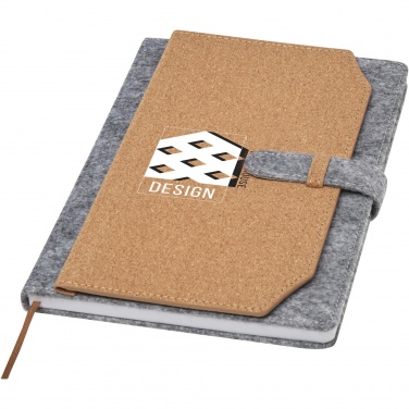 Logotrade promotional items photo of: Viviana A5 recycled felt and cork notebook