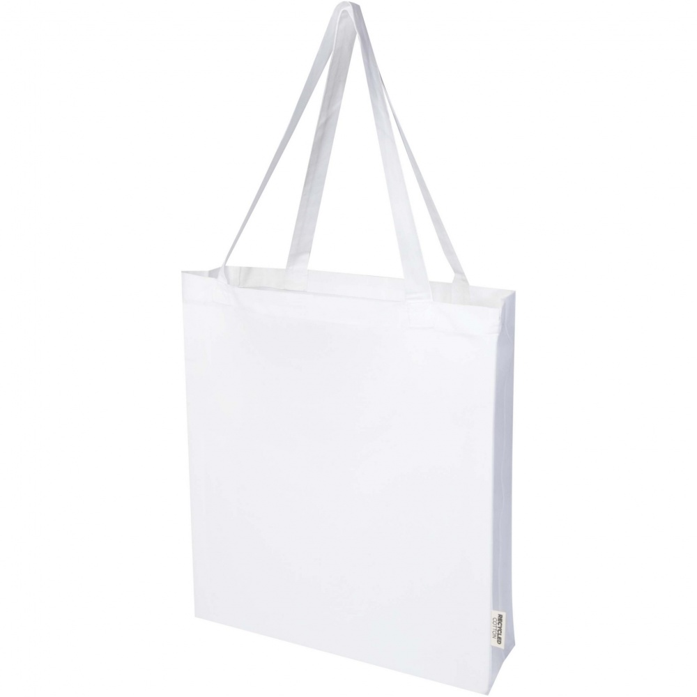 Logotrade promotional item picture of: Madras 140 g/m² GRS recycled cotton gusset tote bag