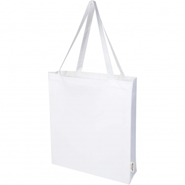 Logo trade promotional merchandise image of: Madras 140 g/m² GRS recycled cotton gusset tote bag