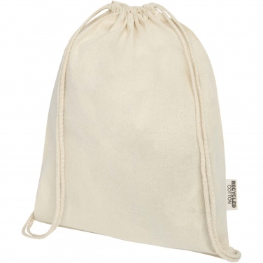 Logotrade promotional merchandise picture of: Oregon 140 g/m² GRS recycled cotton drawstring bag