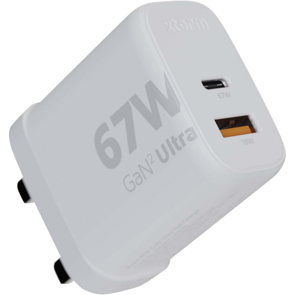 Logo trade promotional merchandise photo of: Xtorm XEC067G GaN² Ultra 67W wall charger - UK plug