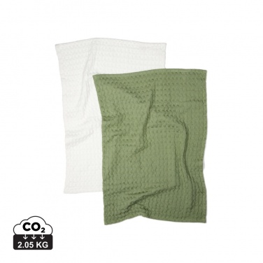 Logotrade advertising product picture of: VINGA Cromer waffle kitchen towel, 2 pcs