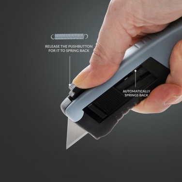 Logo trade promotional item photo of: RCS certified recycled plastic Auto retract safety knife