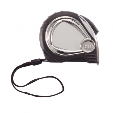 Logo trade promotional gifts picture of: Chrome plated auto stop tape measure