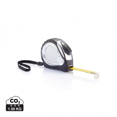 Logo trade promotional merchandise image of: Chrome plated auto stop tape measure