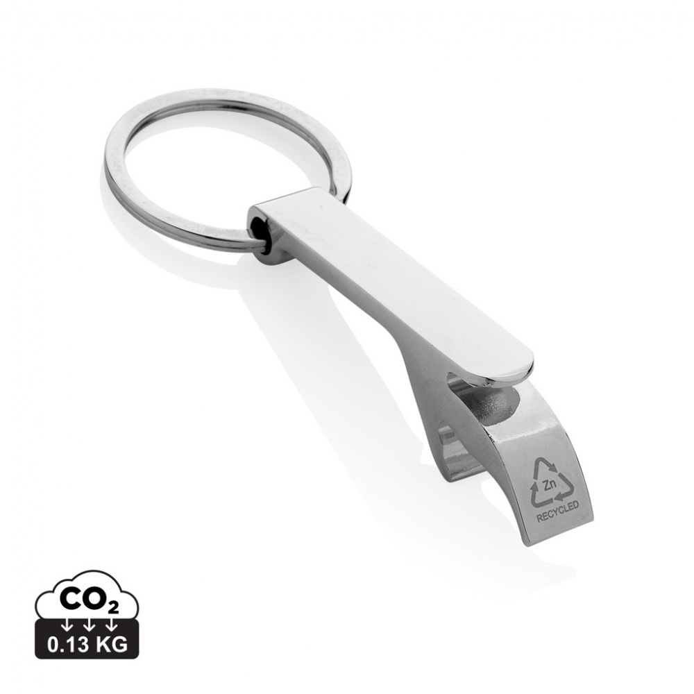 Logotrade promotional gifts photo of: RCS recycled zinc alloy bottle opener keychain