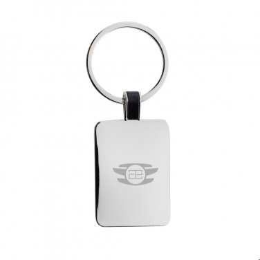 Logo trade promotional giveaways image of: RCS recycled zinc alloy rectangle keyring