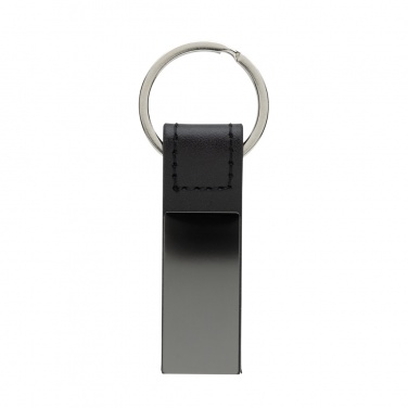 Logotrade promotional item image of: Luxury PU keychain RCS recycled zinc alloy