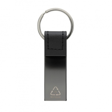 Logo trade promotional gifts image of: Luxury PU keychain RCS recycled zinc alloy