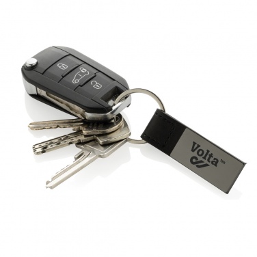 Logo trade promotional gift photo of: Luxury PU keychain RCS recycled zinc alloy