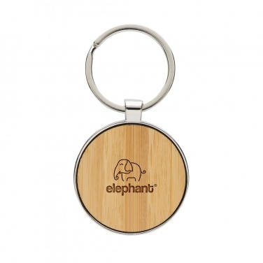 Logotrade corporate gifts photo of: RCS recycled zinc alloy round keychain with bamboo