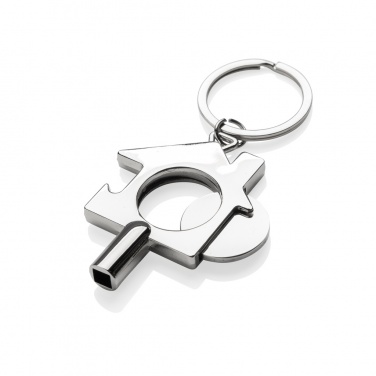 Logo trade promotional gifts image of: RCS recycled zinc alloy 3 in 1 keychain